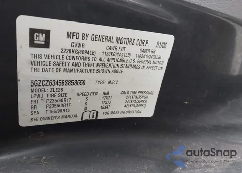 2006 Saturn Vue V6 z USA, uszkodzony, nr VIN 5GZCZ634565858659